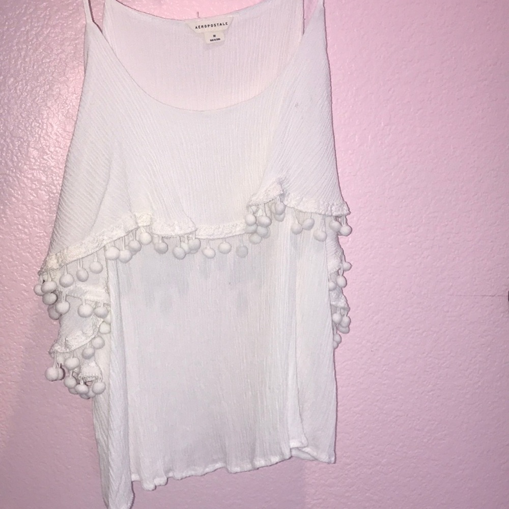 Cold shoulder white top